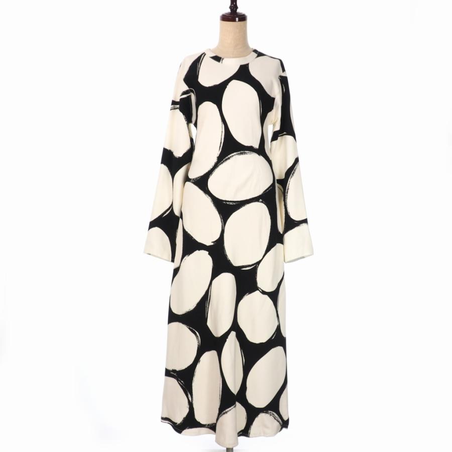 Aランク マルニ MARNI 20AW ドット柄 ロングワンピース 長袖 36 | www