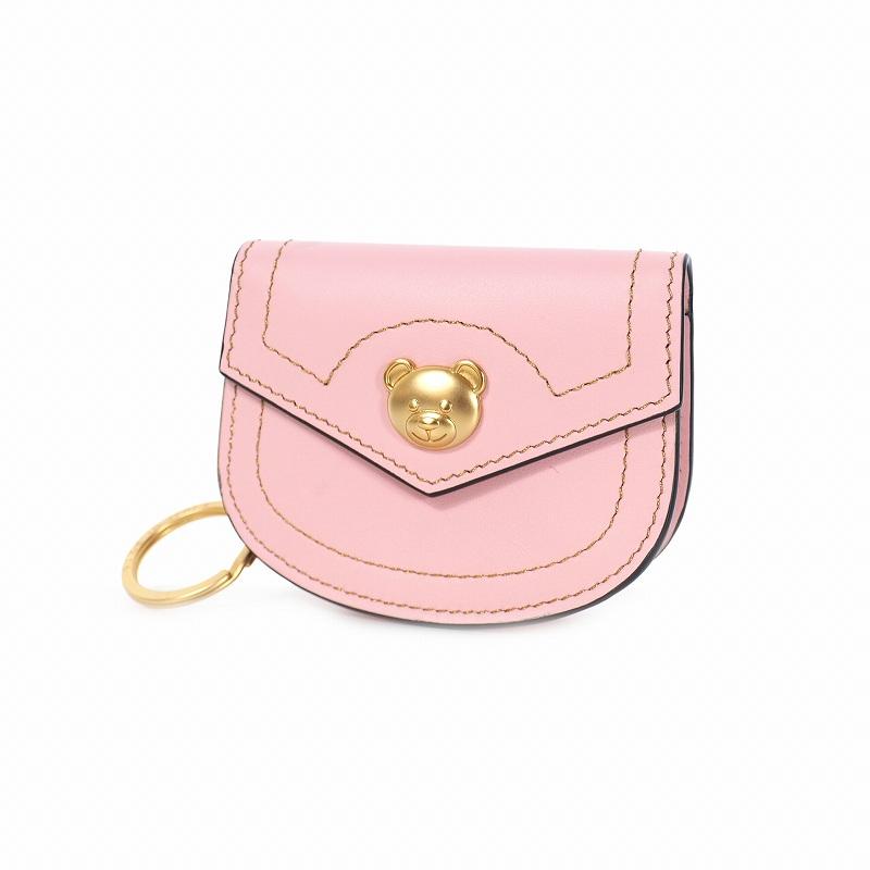 モスキーノ MOSCHINO イヤホンケース(ベア/ブラック×ゴールド/レザー