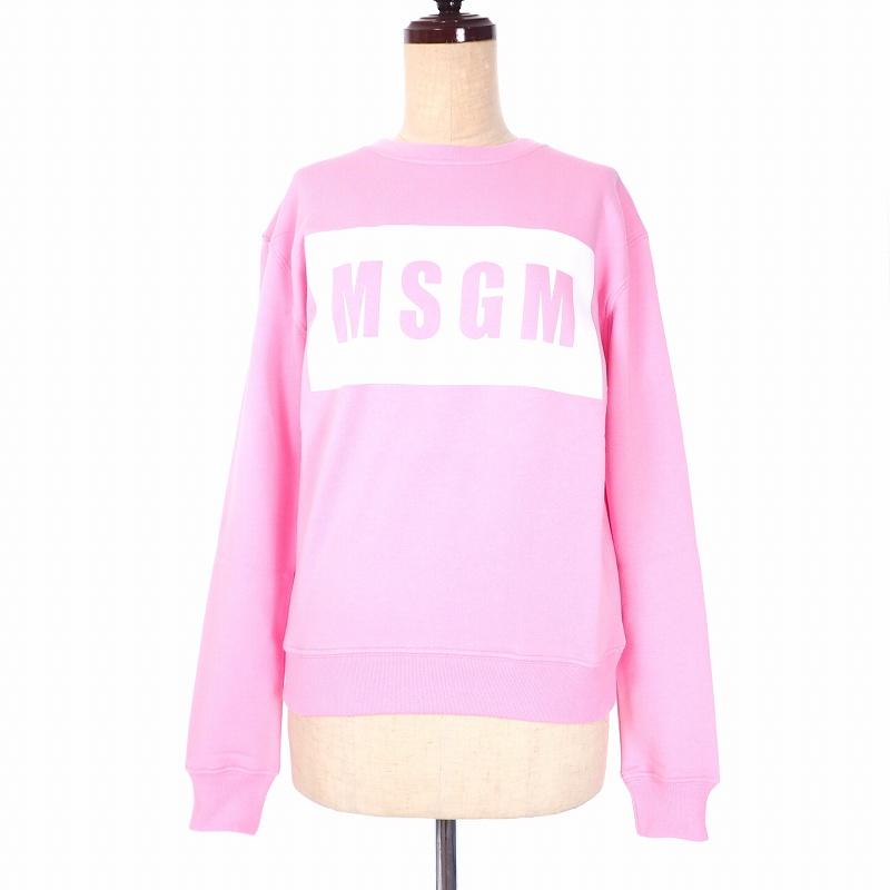 未使用品 エムエスジーエム MSGM ロゴプリント クルーネックスウェット 