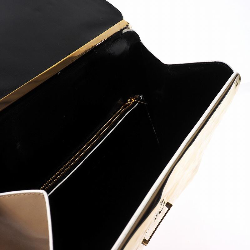 【中古】未使用品 マルニ MARNI 19SS Cache bag レザー スクエア ハンドバッグ ベージュ ゴールド  BMMP0014X0 MARNI（マルニ） 未使用品 MARNI 19SS Cache bag レザー スクエア