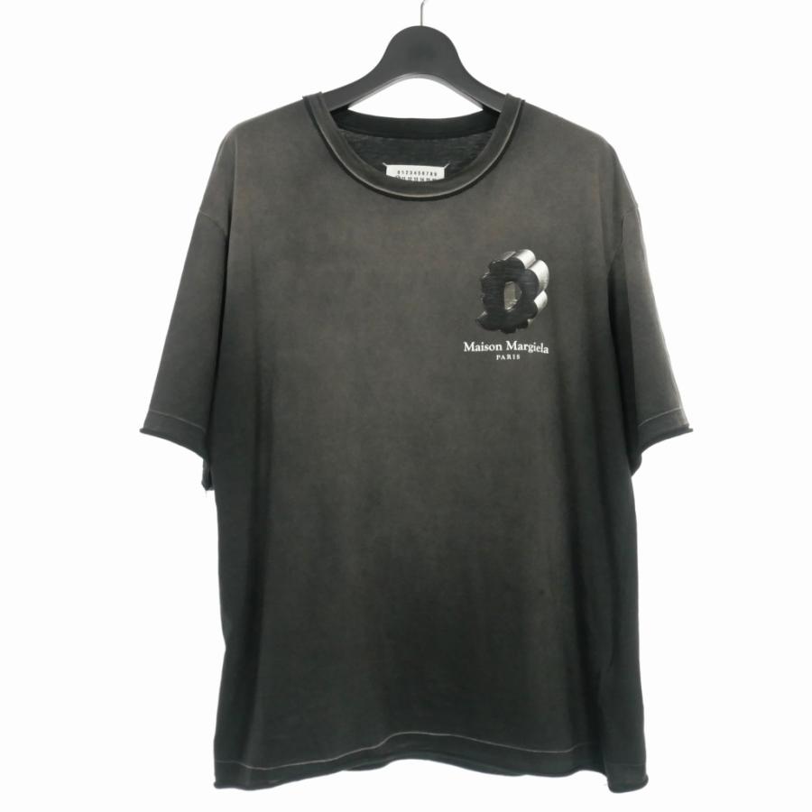 メゾンマルジェラ オーバーサイズ ウォッシュド バブル ロゴ Tシャツ S