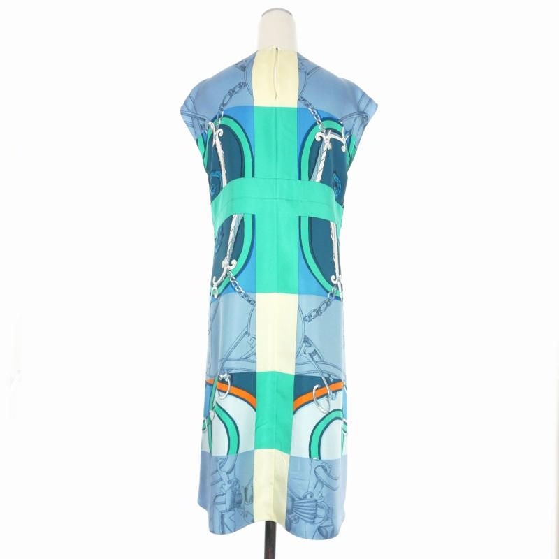 【HERMES】エルメス シルクドレス ワンピース モザイク柄 HERMES（エルメス） HERMES 21SS ノースリーブ シルクワンピース