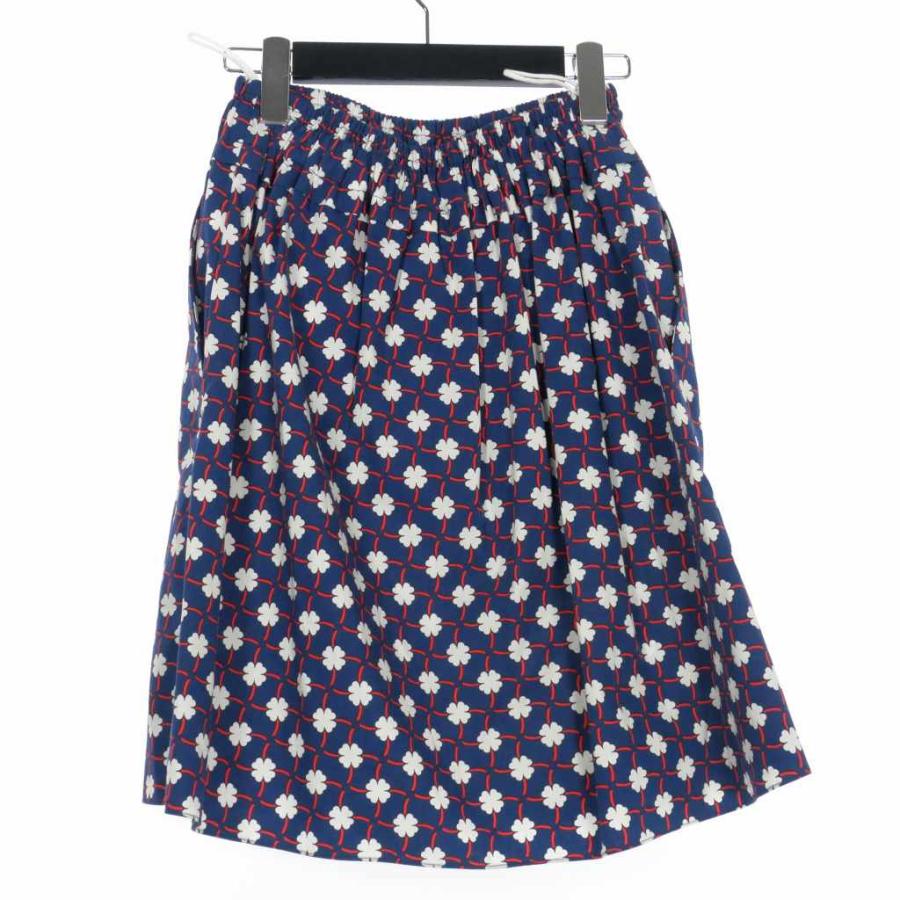 カルヴェン CARVEN 花柄 ひざ丈 スカート ウェストゴム ボタン 総柄 34  