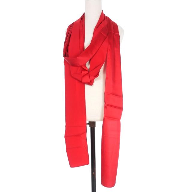 【中古】メゾンマルジェラ Maison Margiela 21SS 白タグ シルク ロングストール スカーフ UNI レッド 赤 S29TE0054 国内正規 レディース 未使用品 メゾンマルジェラ Maison Margiela 21SS 白タグ シルク