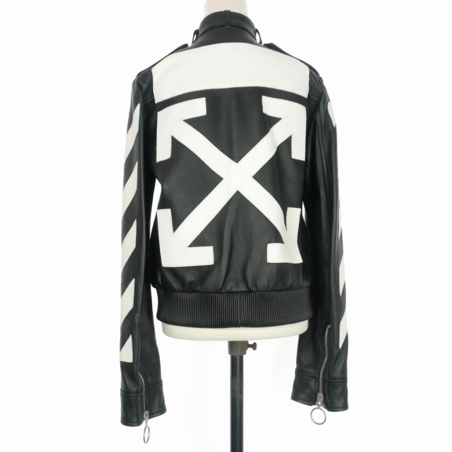 オフホワイト OFF WHITE アローパッチ レザー シングル ライダース