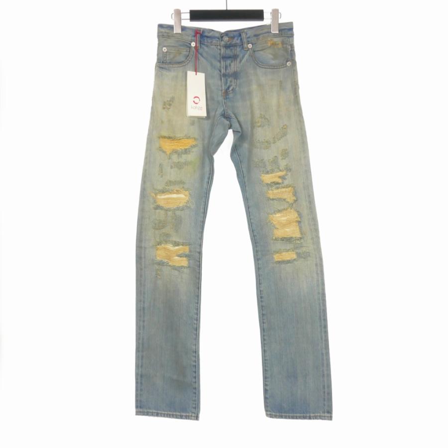 コーゾー Kohzo ストレート スリム フィット ダメージ加工 ウォッシュ  