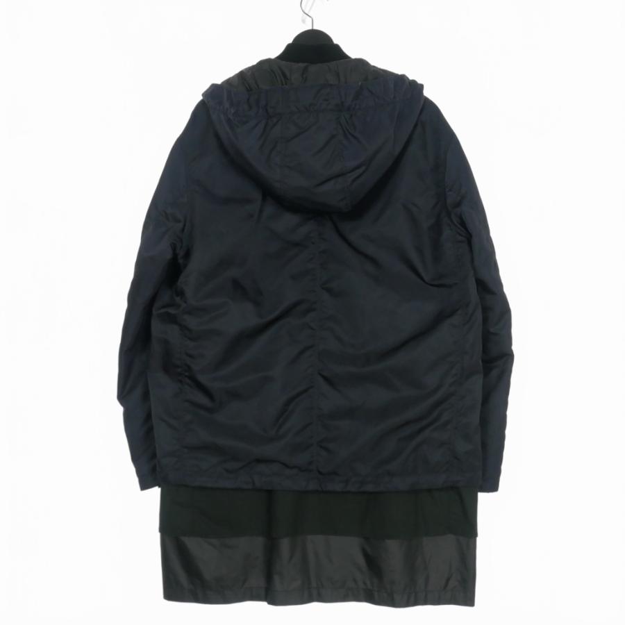 3.1 フィリップリム 3.1 phillip lim レイヤード ナイロン フーデッドコート 中綿 S ネイビー 紺 F115-8232F メンズ