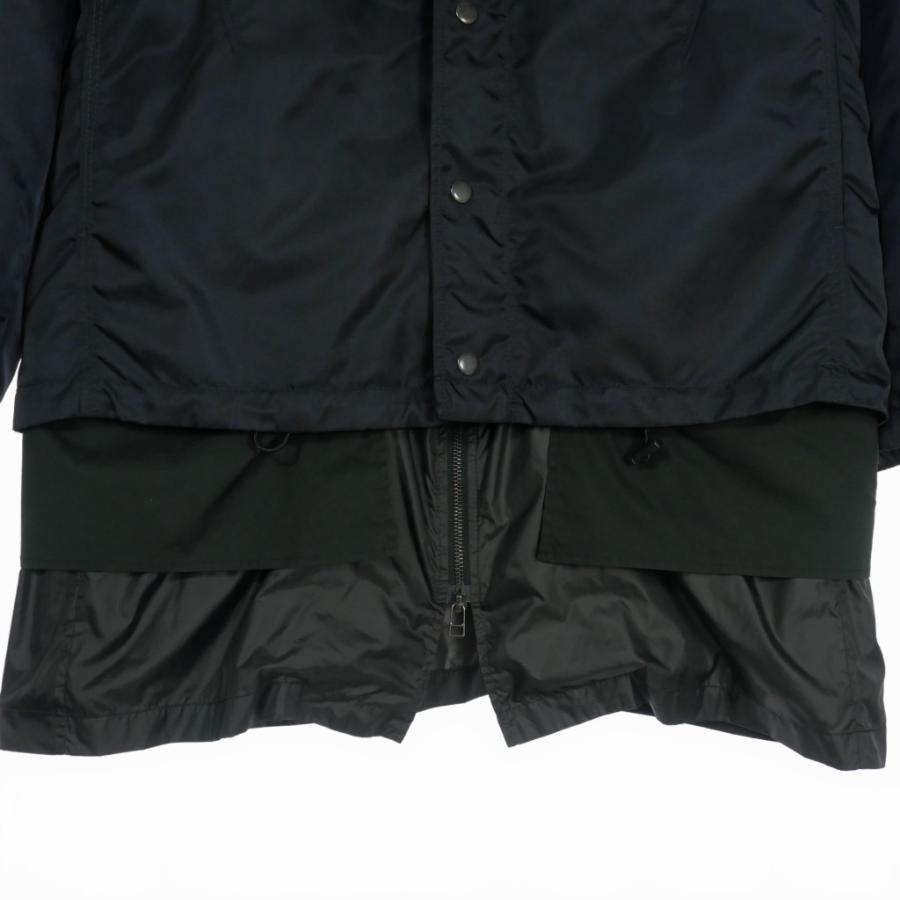 3.1 フィリップリム 3.1 phillip lim レイヤード ナイロン フーデッドコート 中綿 S ネイビー 紺 F115-8232F メンズ
