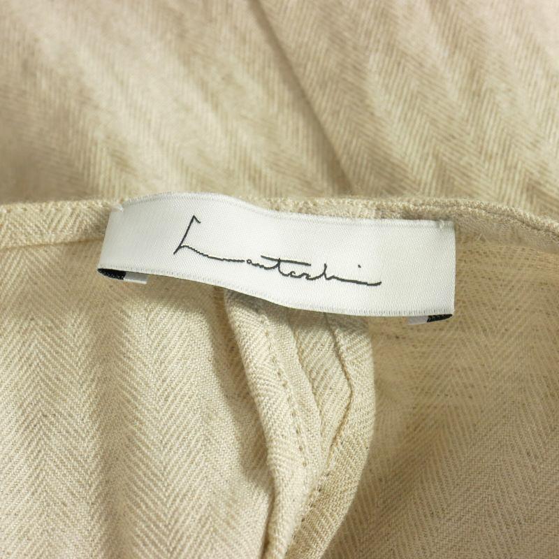 ラウタシー Lautashi ワンピース ベルテッド 半袖 ひざ丈 F ベージュ  