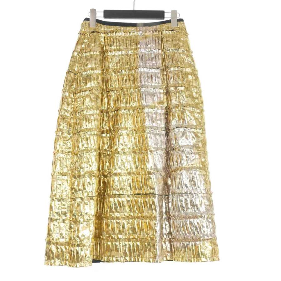 オデー ODEEH メタリック タックスカート ボトムス 34 ゴールド 55160  