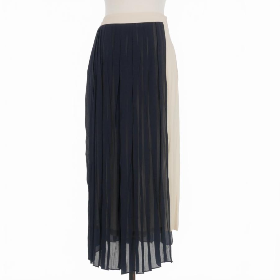 セミクチュール SEMI COUTURE レイヤード プリーツ ロングスカート 38  