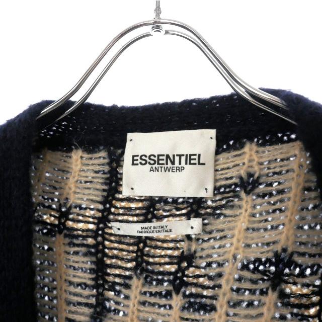 エッセンシャルアントワープ Essentiel Antwerp 星柄 モヘヤ ニットカーディガン セーター 38 ネイビー 紺 レディース｜vectorpremium｜04