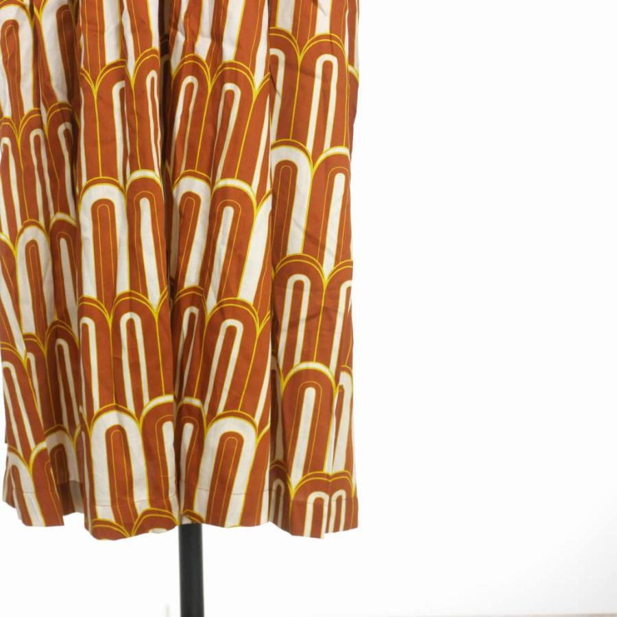 オデー ODEEH 総柄プリント ロングシャツワンピース ドレス 長袖 36  