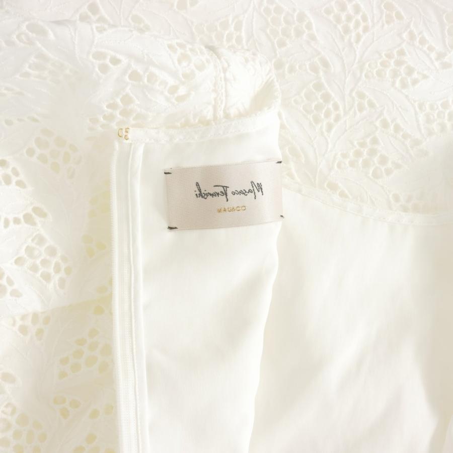 【中古】未使用品 マサコテラニシ MASAKO TERANISHI レースワンピース ドレス 刺繍 36 ホワイト 白 レディース 未使用品 マサコテラニシ MASAKO TERANISHI レースワンピース ドレス