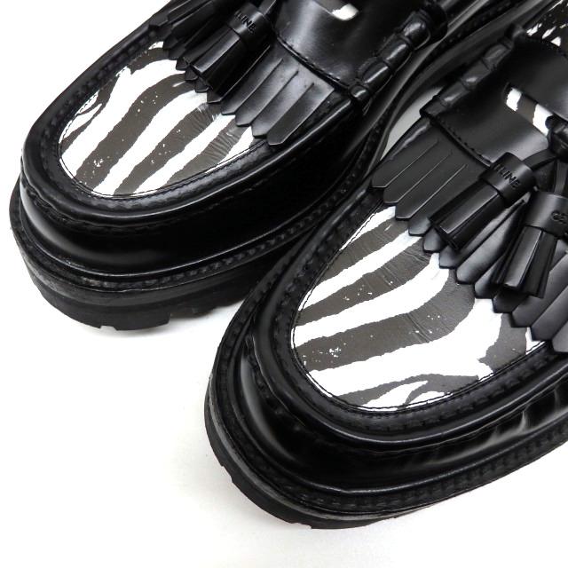 CELINE（セリーヌ） ゼブラ柄 タッセルローファー チャンキーヒール
