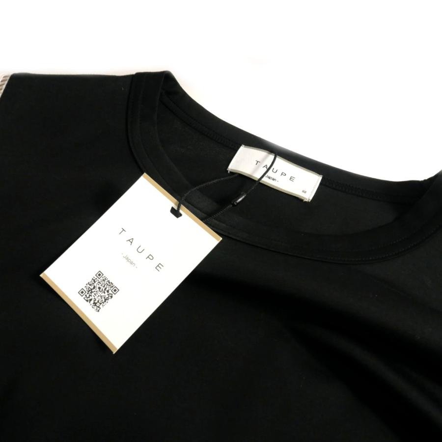 TAUPE アシンメトリースムースルーズ Tシャツ 半袖 02 ブラック