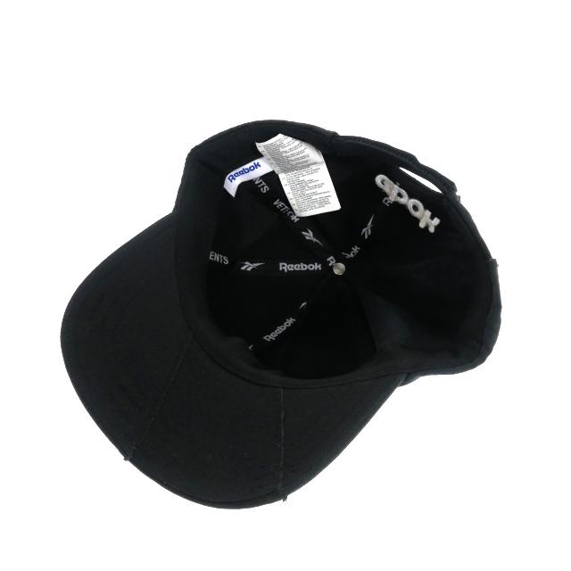 特販 未使用品 ヴェトモン VETEMENT × Reebok リーボック 再構築 ベースボールキャップ 帽子 ブラック 黒 CV6204 メンズ