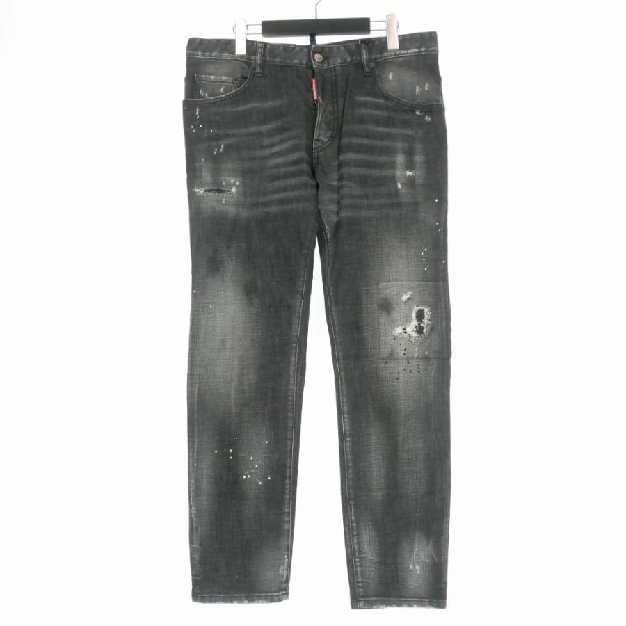 Dsquared2 スケーター 黒 ブラックデニム 42 ダメージ ブリーチ加工