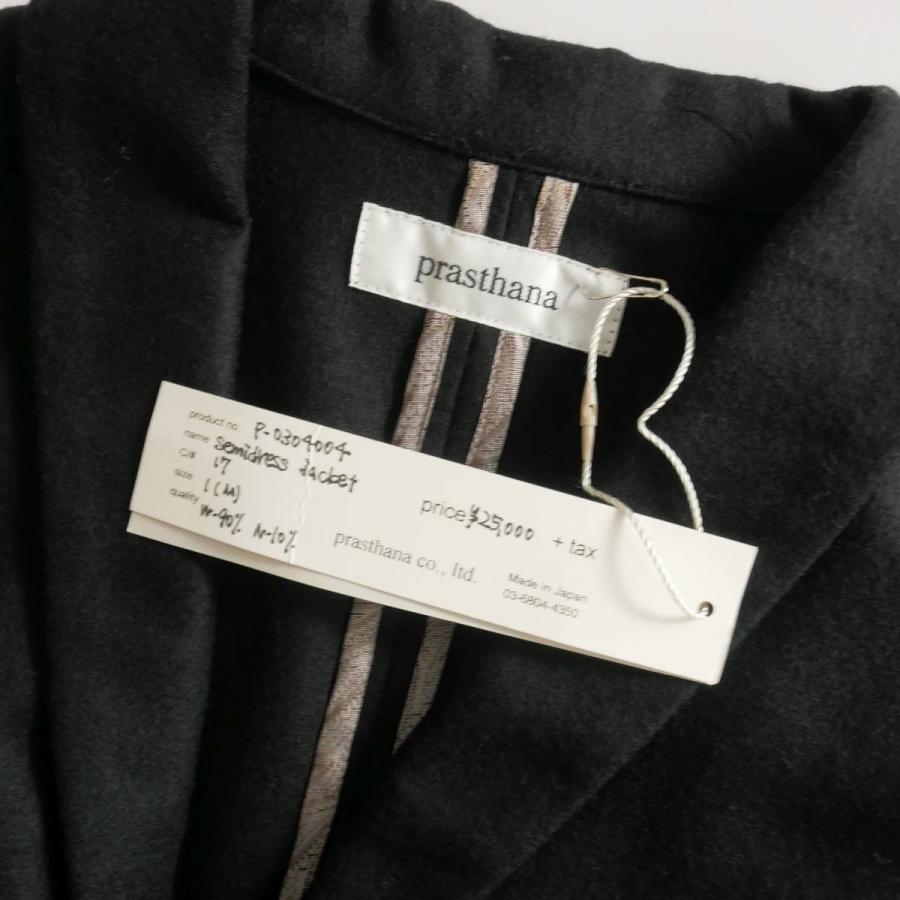 買い正規品 未使用品 プラスターナ Prasthana semidress jacket セミドレスジャケット ブレザー パッチポケット 1 黒 ブラック P-0304004 メンズ