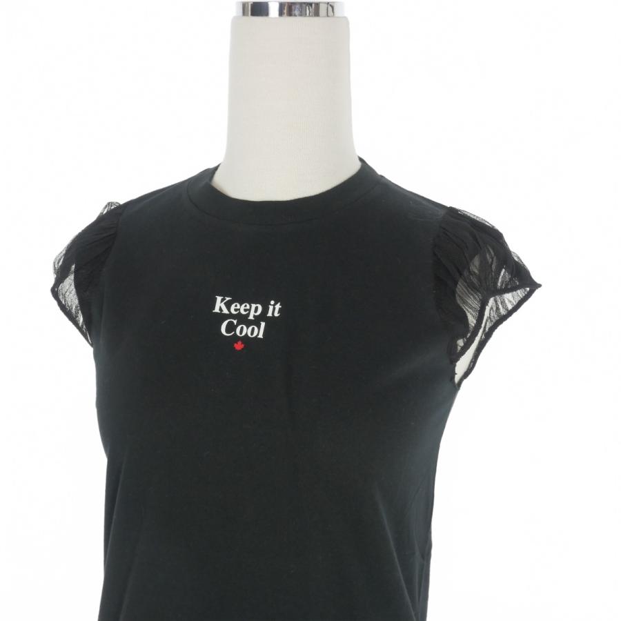 DSQUARED2 - ディースクエアード 22SS シースルー パフスリーブ プリント Tシャツ 黒 DSQUARED2（ディースクエアード） 未使用品 DSQUARED2 22SS シースルー