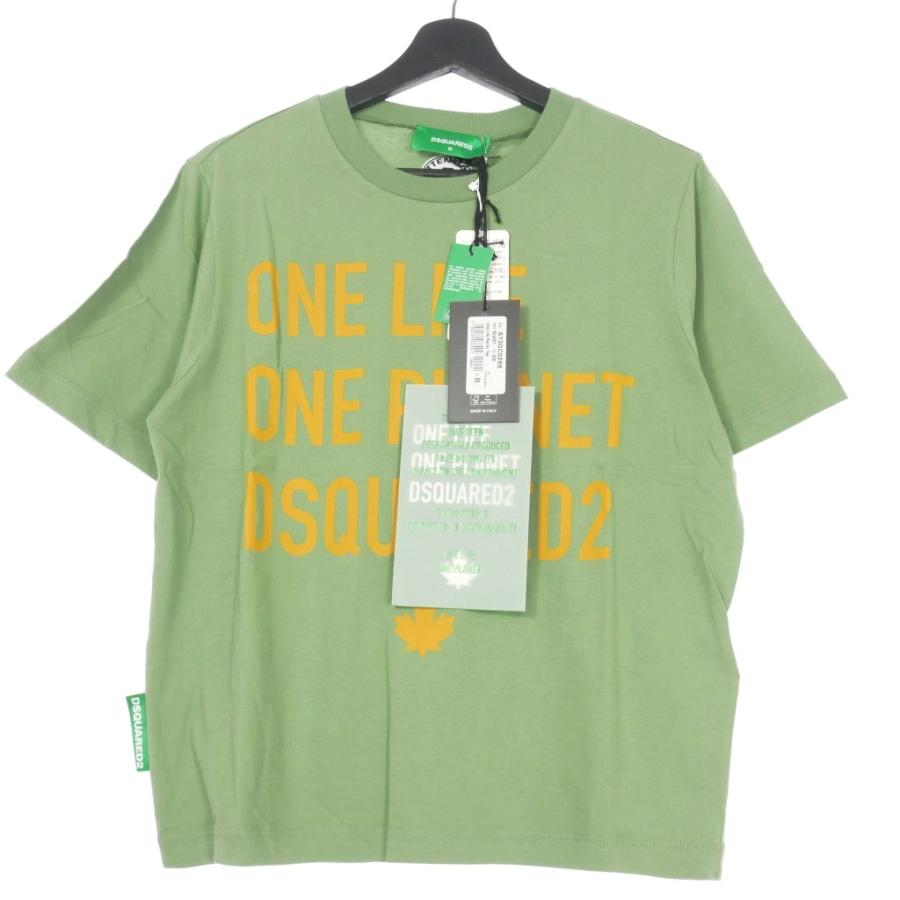 【中古】未使用品 ディースクエアード DSQUARED2 22SS One Life Ranny Tシャツ カットソー 半袖 M グリーン 緑 S73GC0266 レディース DSQUARED2（ディースクエアード） 未使用品 DSQUARED2 22SS One Life