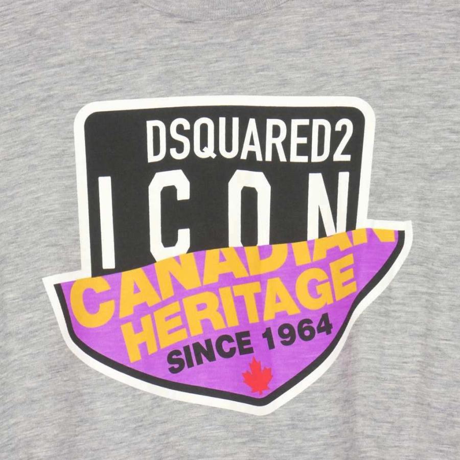 未使用品 ディースクエアード DSQUARED2 21SS アイコン ロゴプリントTシャツ カットソー 半袖 S グレー S80GC0015 国内正規 レディース DSQUARED2 未使用品 ディースクエアード 21SS アイコン ロゴ