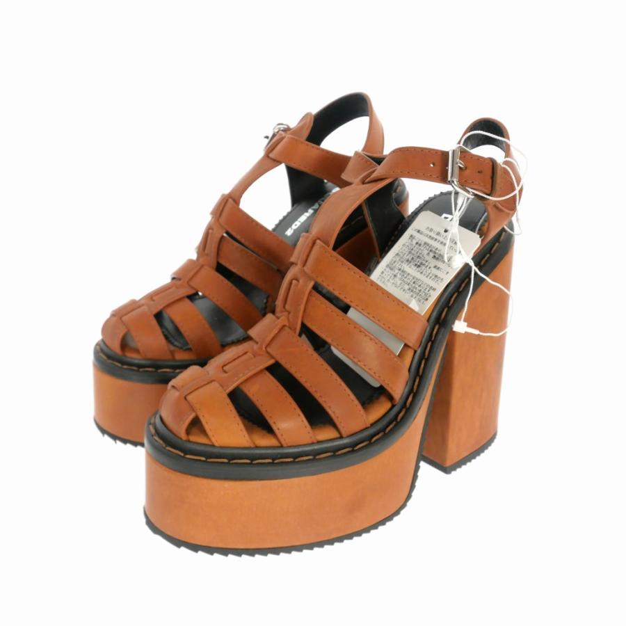 DSQUARED2 ディースクエアード 22SS レザープラットフォームサンダル  