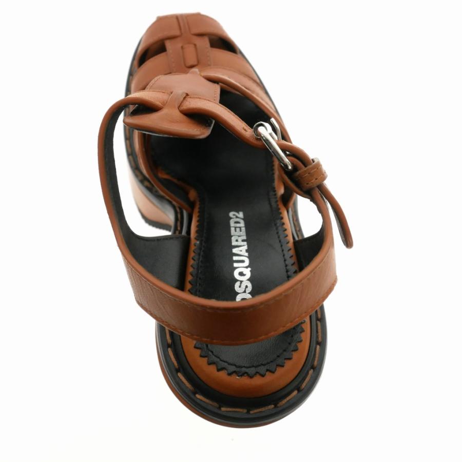 DSQUARED2 ディースクエアード 22SS レザープラットフォームサンダル  