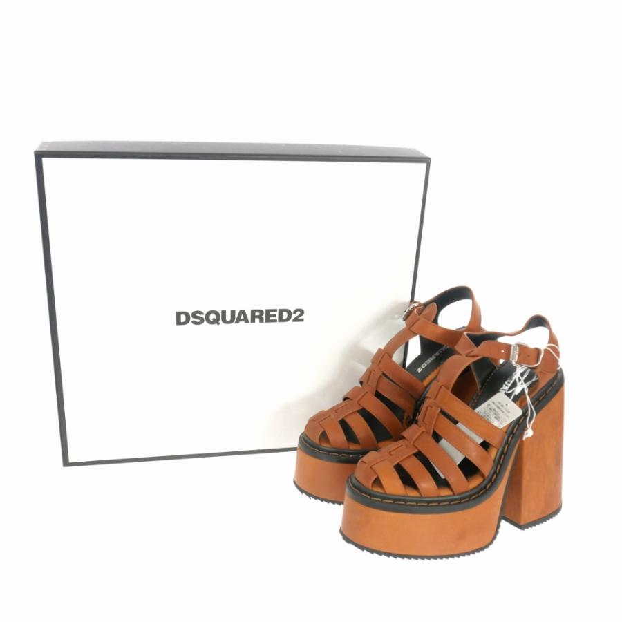 DSQUARED2 ディースクエアード 22SS レザープラットフォームサンダル  