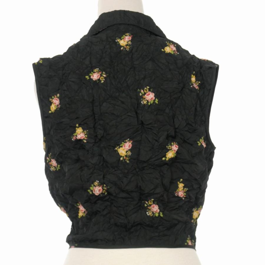 DSQUARED2 - ディースクエアード DSQUARED2 22SS シワ加工 花柄ベスト 38 黒 DSQUARED2（ディースクエアード） 未使用品 DSQUARED2 22SS シワ加工