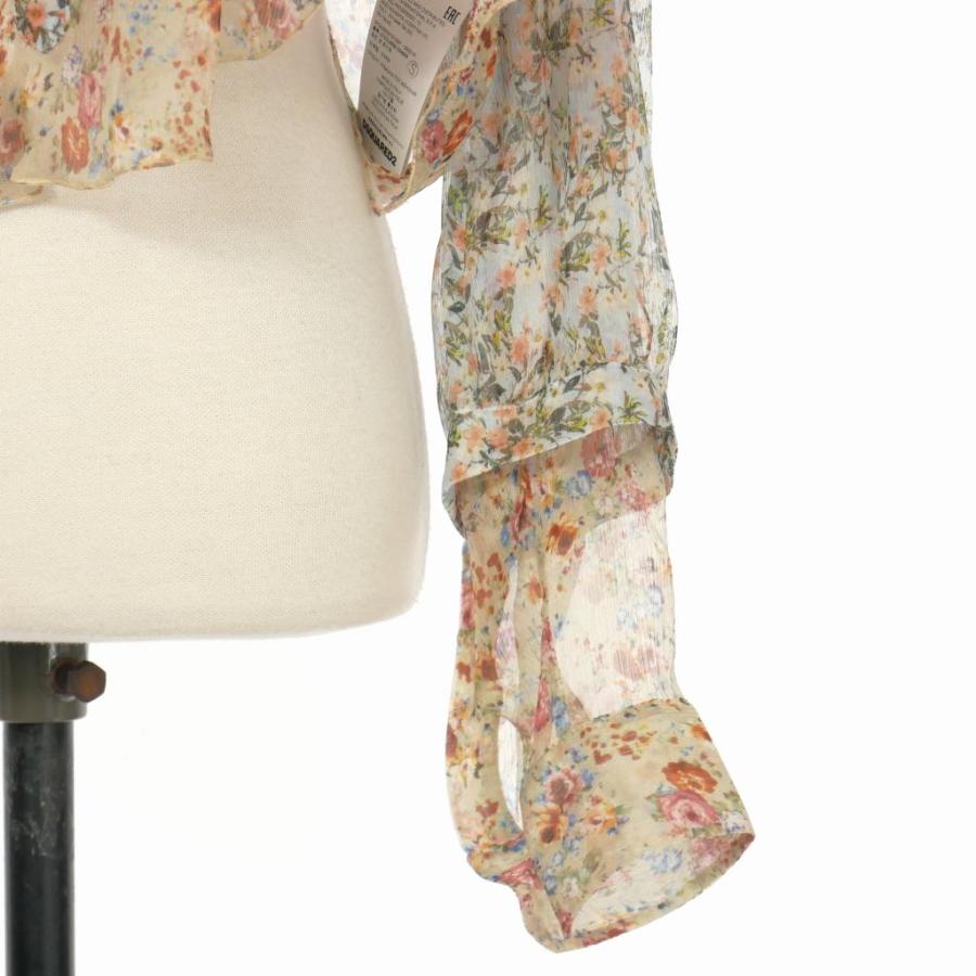 ディースクエアード シアー 花柄 レイヤードシャツ ブラウス