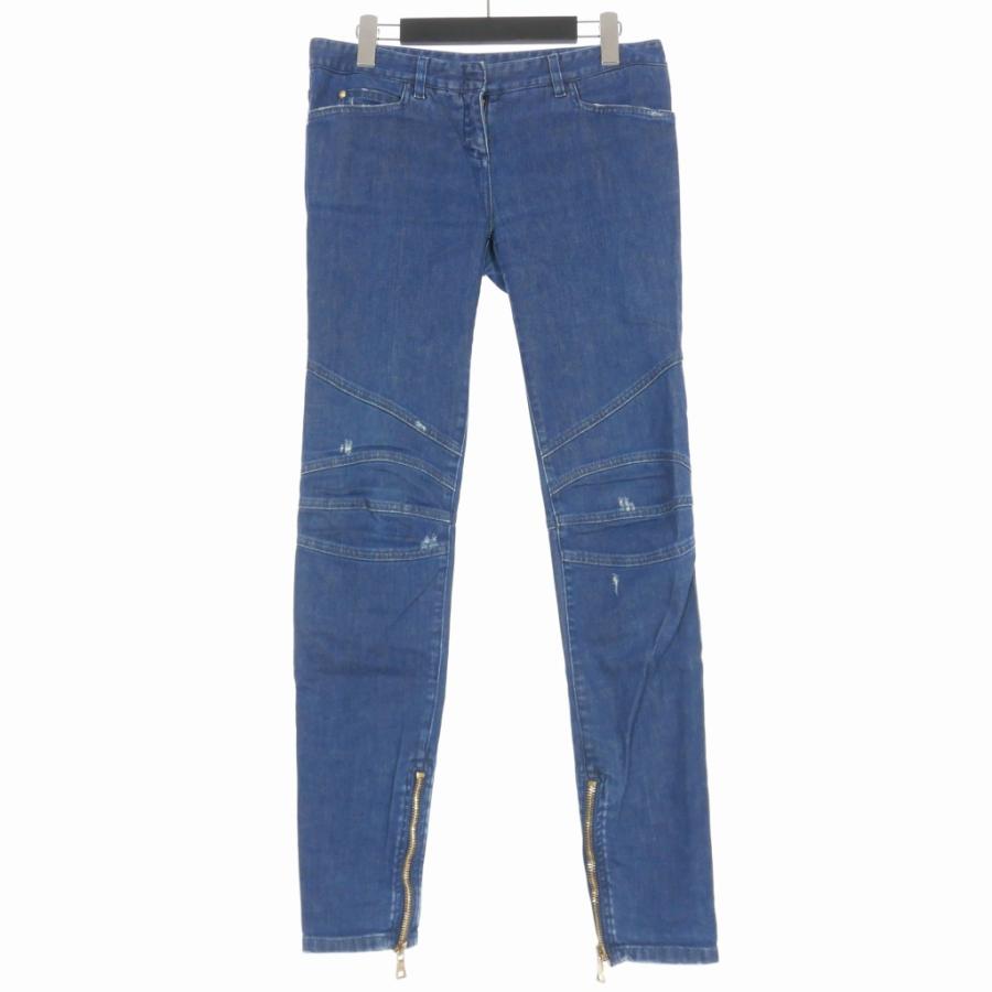 バルマン BALMAIN ダメージ加工 バイカーデニムパンツ ジーンズ 38 