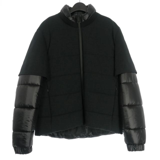 【中古】未使用品 44 LABEL GROUP バックプリント レイヤード 中綿ブルゾン ジャケット 48 黒 ブラック 61082 未使用品 44 LABEL GROUP バックプリント レイヤード 中綿ブルゾン