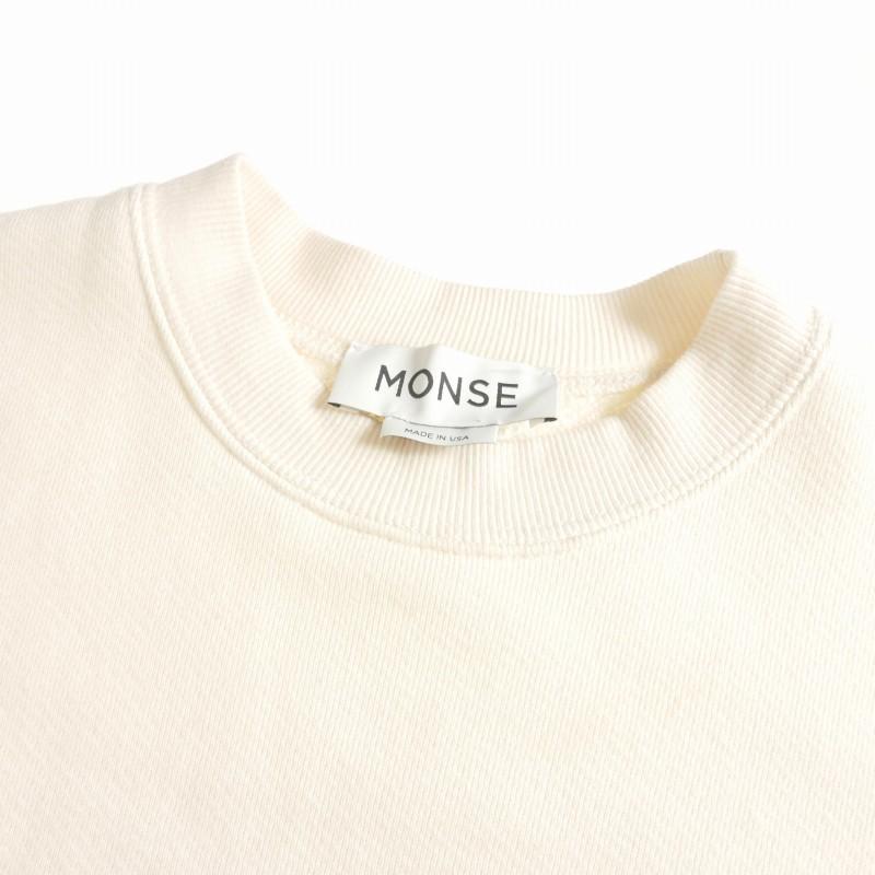 モンセ MONSE クラッシュスウェット トレーナー 長袖 XS アイボリー 