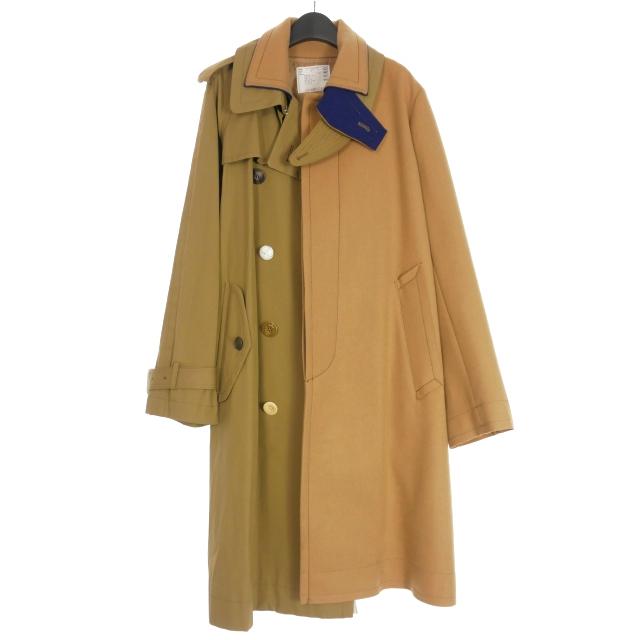 サカイ sacai ドッキングトレンチコート ステンカラーコート 