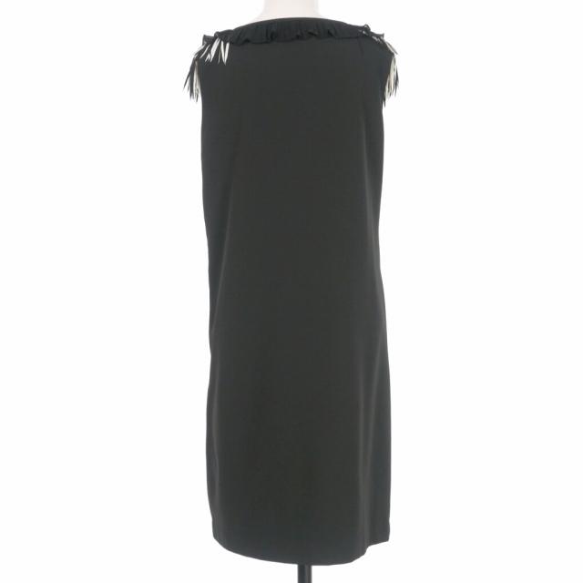 パオラフラーニ PAOLA FRANI フリンジ ノースリーブワンピース ドレス  