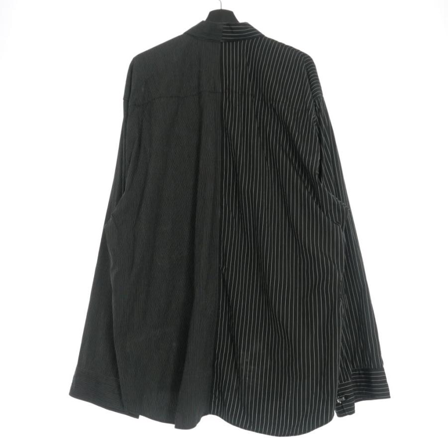 ドレスドアンドレスド DRESSEDUNDRESSED XXL PINSTRIPE COLOR BLOCK SHIRT オーバーサイズシャツ 長袖 2 ブラック 黒 DUS17105MMS メンズ｜vectorpremium｜02