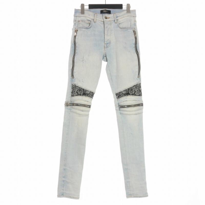 アミリ AMIRI MX2 バンダナ バイカージーンズ スキニーデニム パンツ 