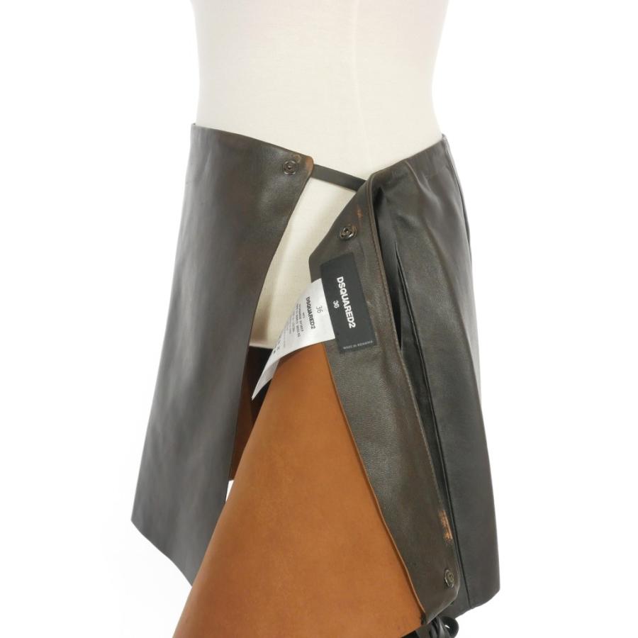 DSQUARED2（ディースクエアード） 未使用品 レザー ラップスカート