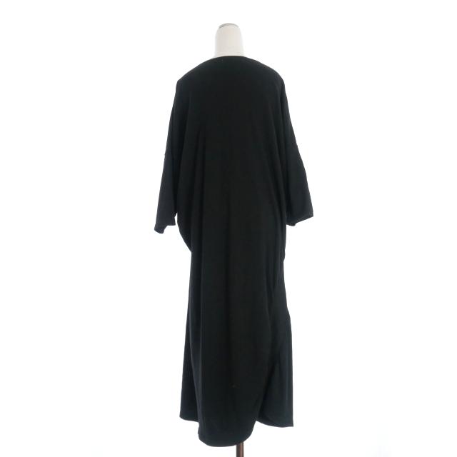 ズッカ zucca 裏毛 ロングワンピース ドレス M ブラック 黒 ZU83JH176 