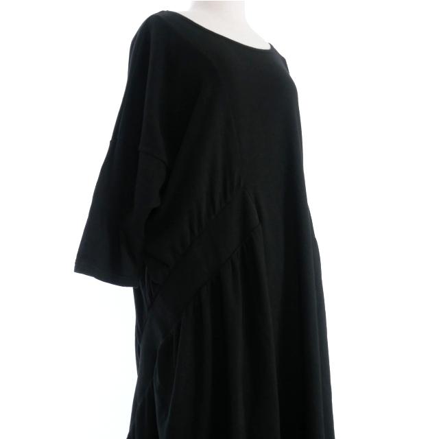 ズッカ zucca 裏毛 ロングワンピース ドレス M ブラック 黒 ZU83JH176 