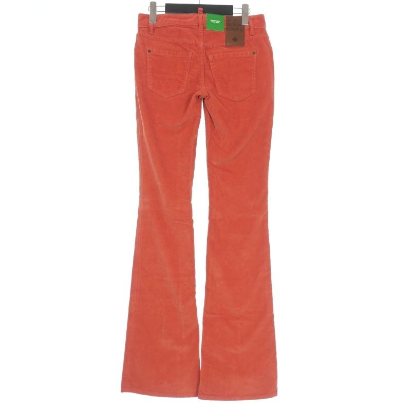 【中古】未使用品 ディースクエアード DSQUARED2 22AW Mid Waist コーデュロイ フレアパンツ 36 赤 レッド S73LA0266 DSQUARED2（ディースクエアード） 未使用品 DSQUARED2 22AW Mid Waist