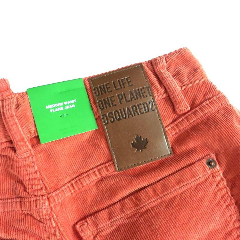 【中古】未使用品 ディースクエアード DSQUARED2 22AW Mid Waist コーデュロイ フレアパンツ 36 赤 レッド S73LA0266 DSQUARED2（ディースクエアード） 未使用品 DSQUARED2 22AW Mid Waist