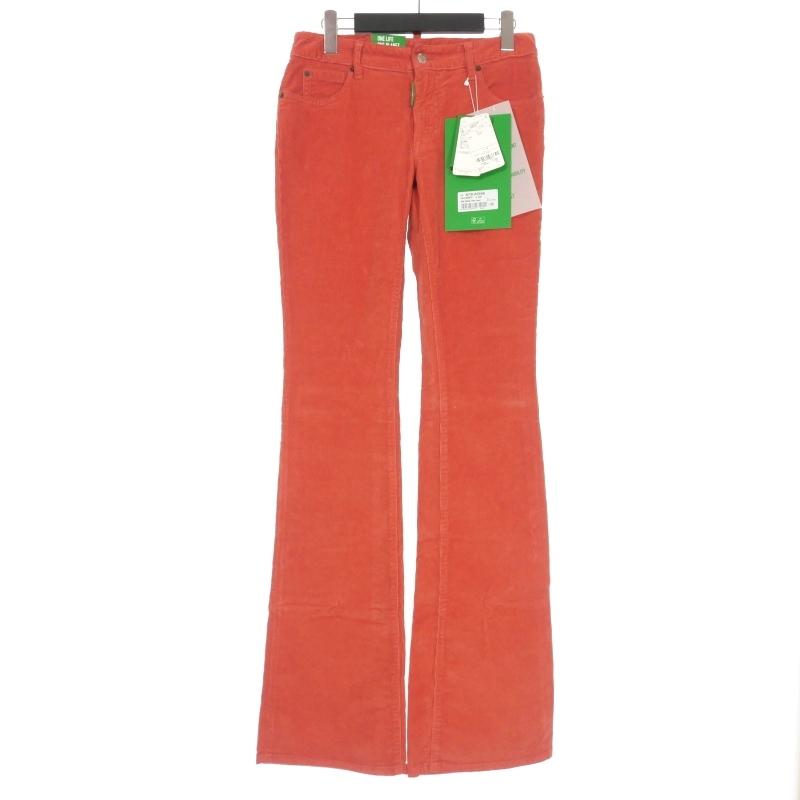【中古】未使用品 ディースクエアード DSQUARED2 22AW Mid Waist コーデュロイ フレアパンツ 38 赤 レッド S73LA0266 DSQUARED2（ディースクエアード） 未使用品 DSQUARED2 22AW Mid Waist