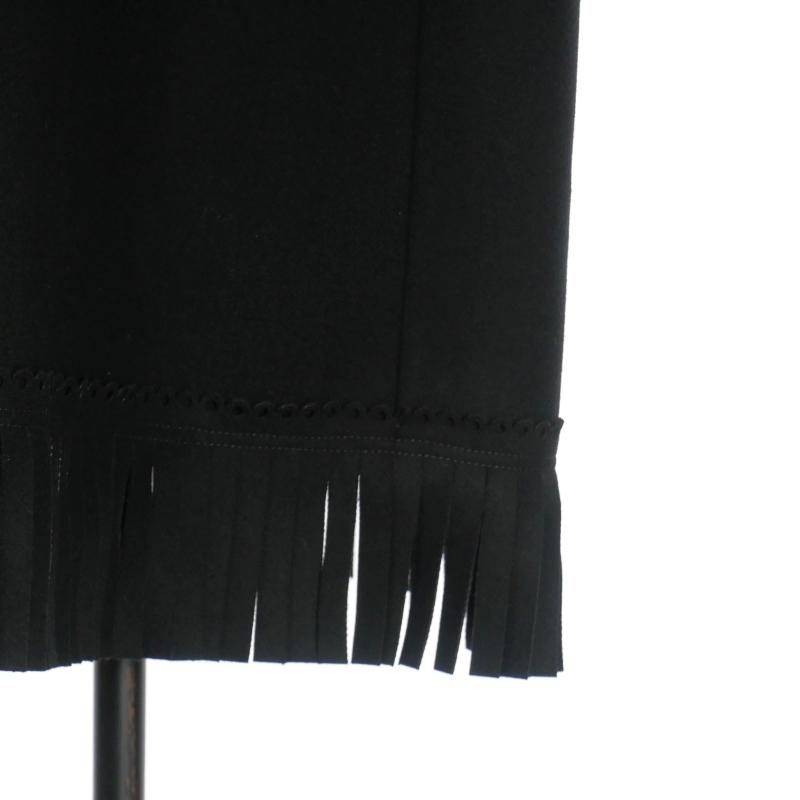 【中古】ディースクエアード DSQUARED2 22AW フリンジケープコート ジャケット 40 ブラック 黒 S75AM0897 国内正規 DSQUARED2（ディースクエアード） DSQUARED2 22AW フリンジケープ