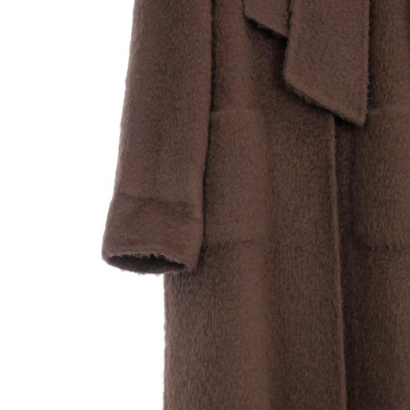 アニオナ AGNONA ALTUNA ウール モヘア コート ブラウン 茶 D-OS-0258 