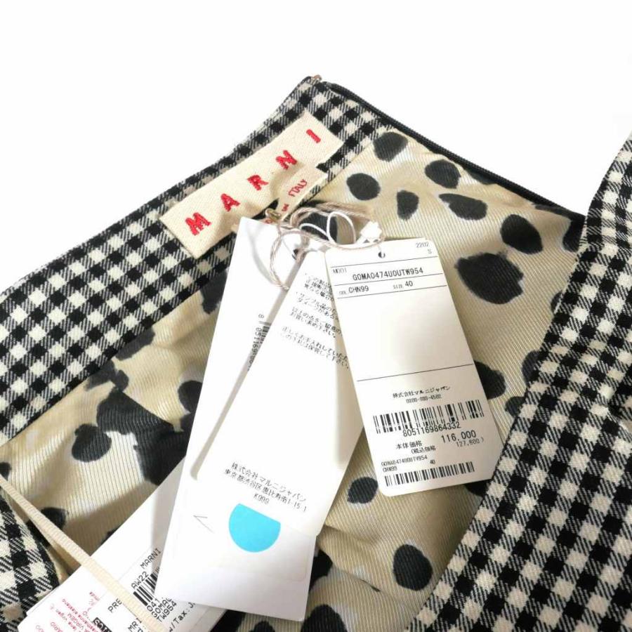MARNI（マルニ） ブロックチェック タイトスカート 40 グレー