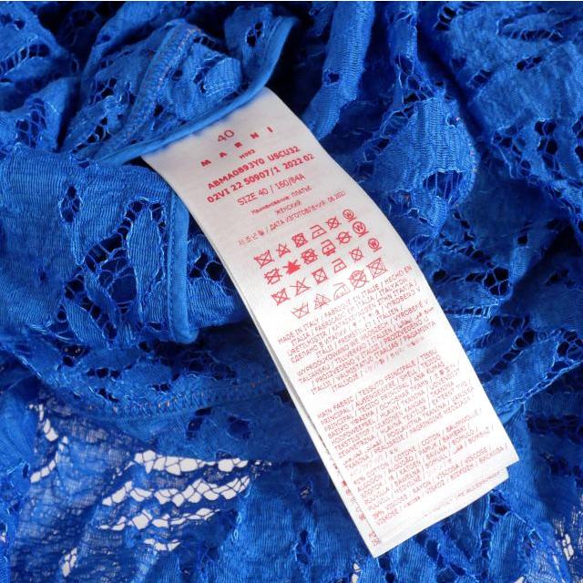 【中古】未使用品 マルニ MARNI 22AW レース ロングワンピース ドレス 長袖 40 ブルー 青 ABMA0893Y0 国内正規 MARNI（マルニ） 未使用品 MARNI 22AW レース ロングワンピース ドレス