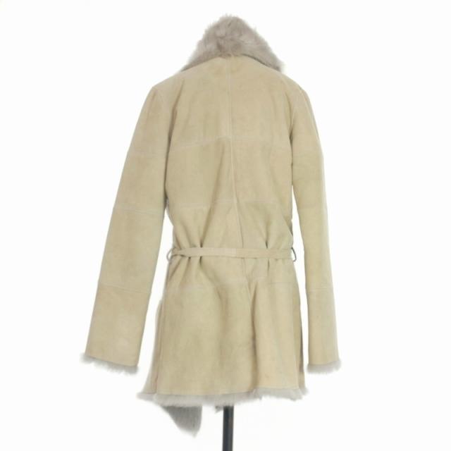 サベナ Sabena ラビットファーコート ジャケット 毛皮 ベージュ/グレー  