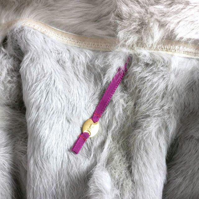 サベナ Sabena ラビットファーコート ジャケット 毛皮 ベージュ/グレー  